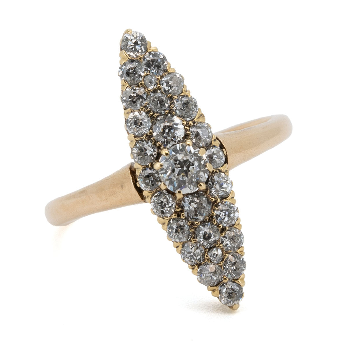 1020 Verlobungsring mit Diamanten im Jugendstil um 1900