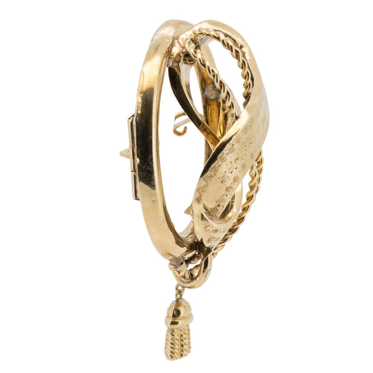 1036 Antike & leichte Biedermeier Goldbrosche um 1840