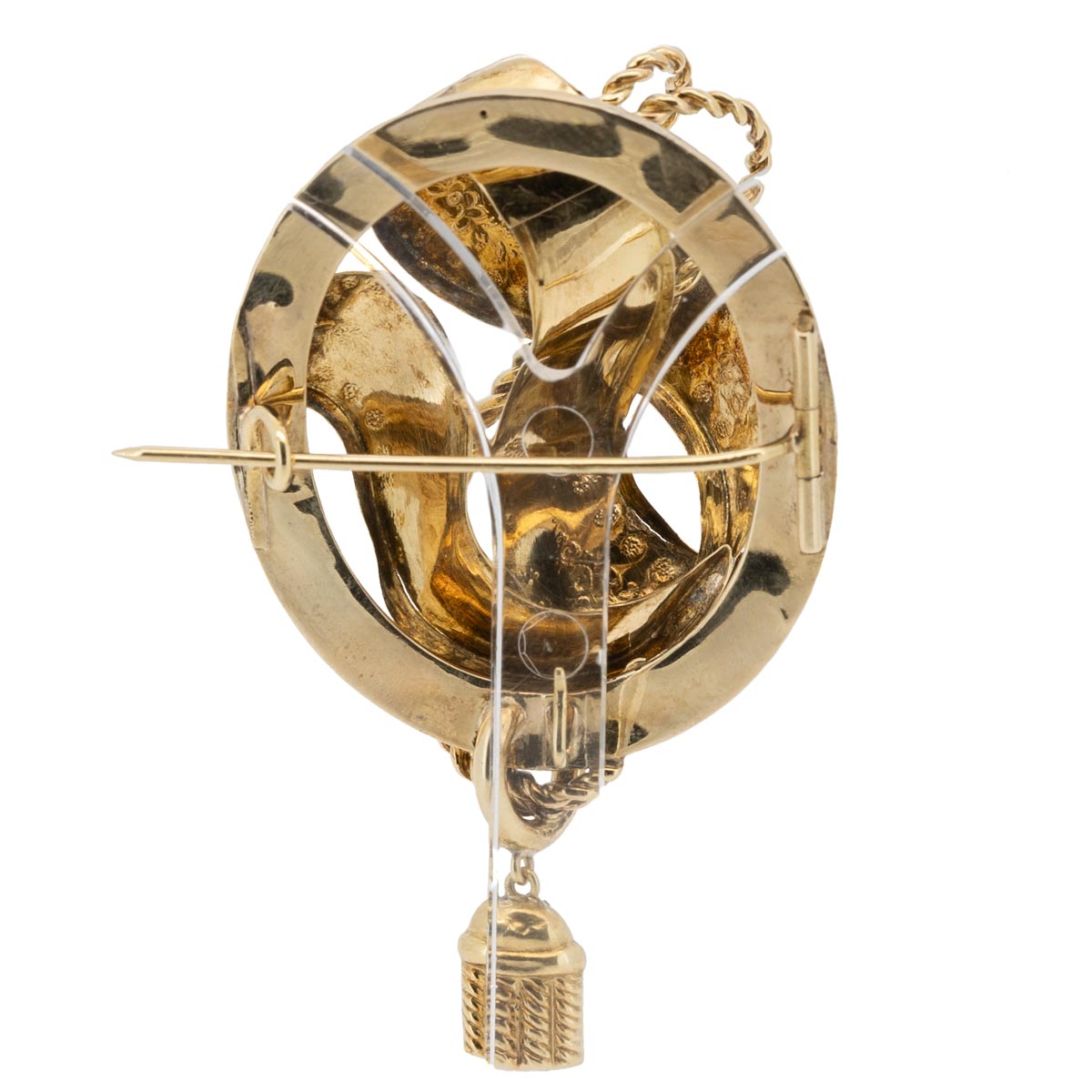1036 Antike & leichte Biedermeier Goldbrosche um 1840