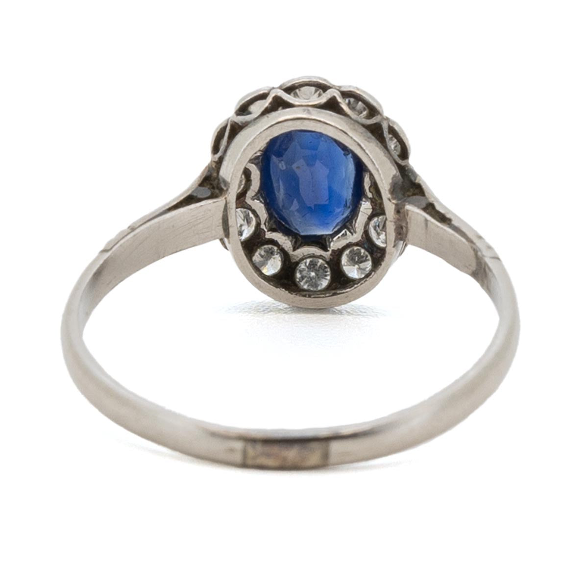 1039 Antiker Saphir-Diamant Ring aus der Art-Deco Zeit um 1930