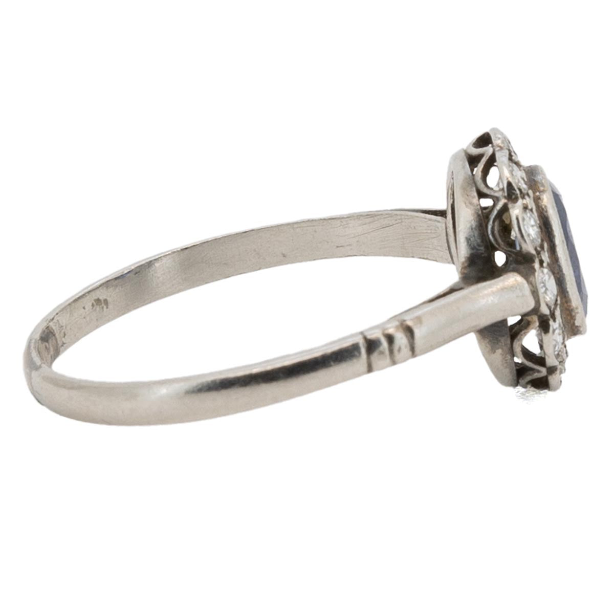 1039 Antiker Saphir-Diamant-Ring, Art Déco um 1930