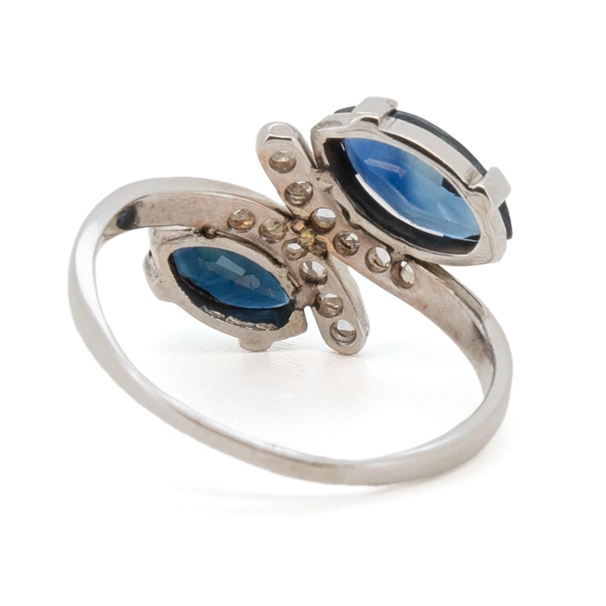 1044 antiker Saphirring "Toi et moi" um 1950