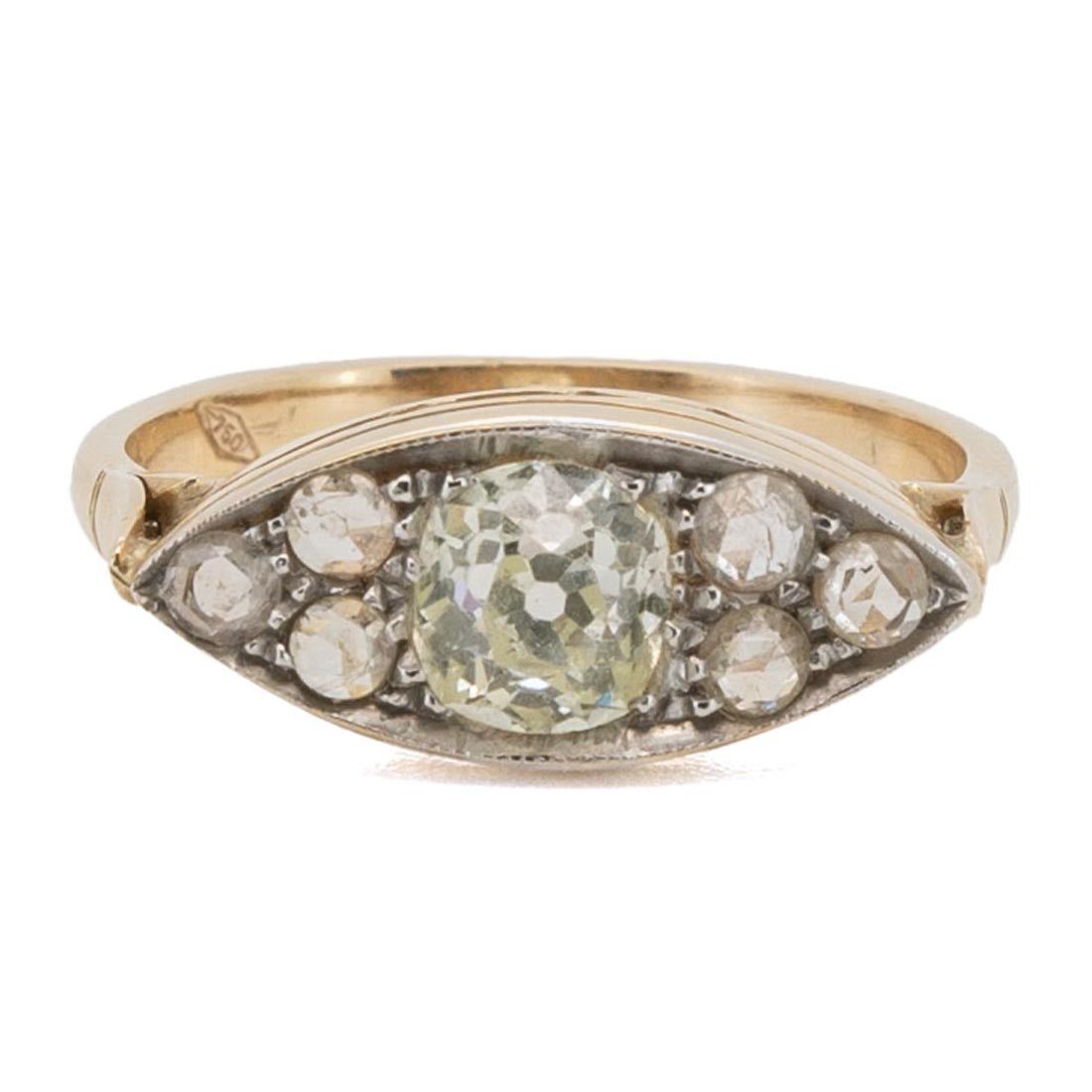 1051 Antiker Brillant-Platin-Verlobungsring aus der Art-Déco-Zeit um 1930