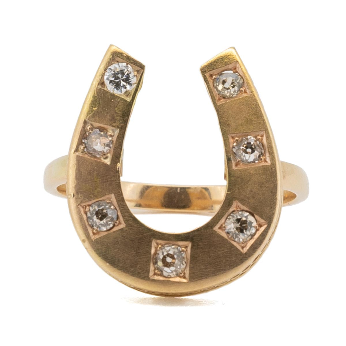 1059 antiker Goldring mit Diamanten im Jugendstil um 1900