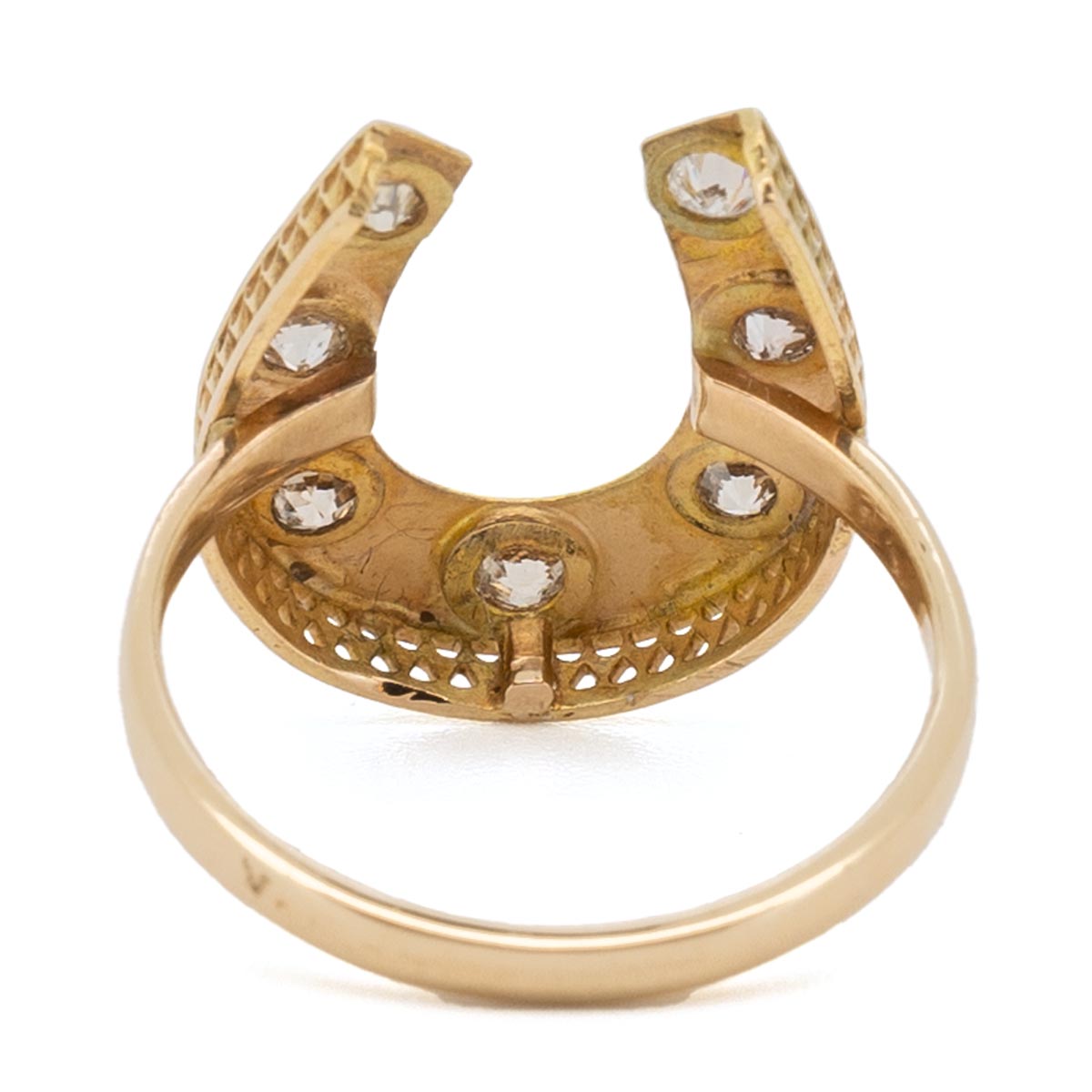 1059 antiker Goldring mit Diamanten im Jugendstil um 1900