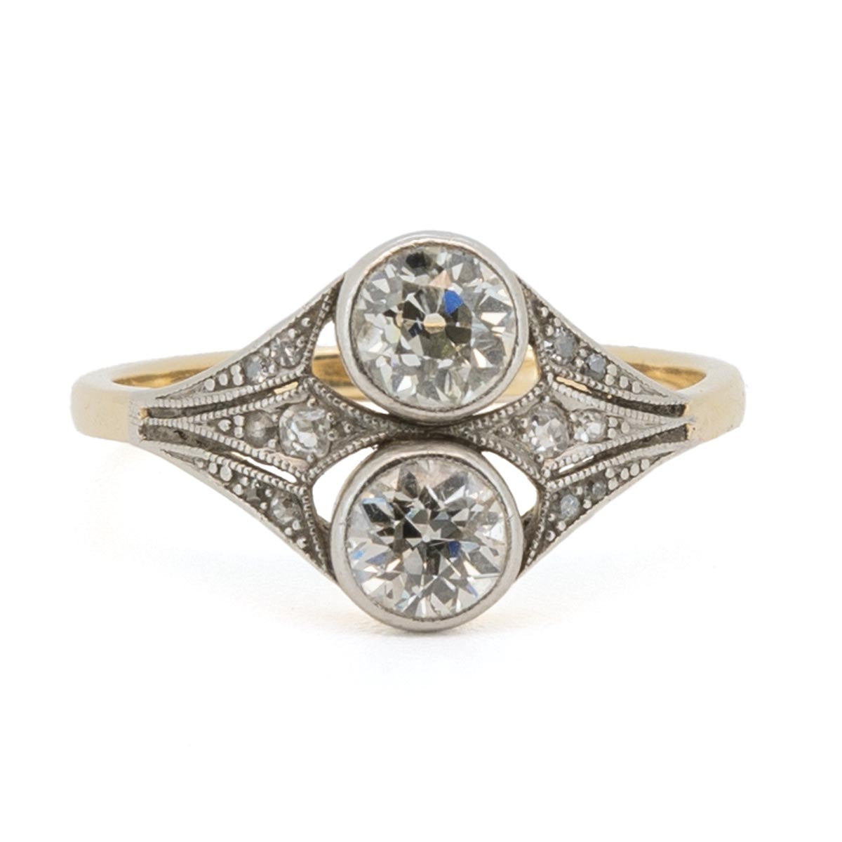 1060 Antiker Gold- & Platinring mit Diamanten um 1900