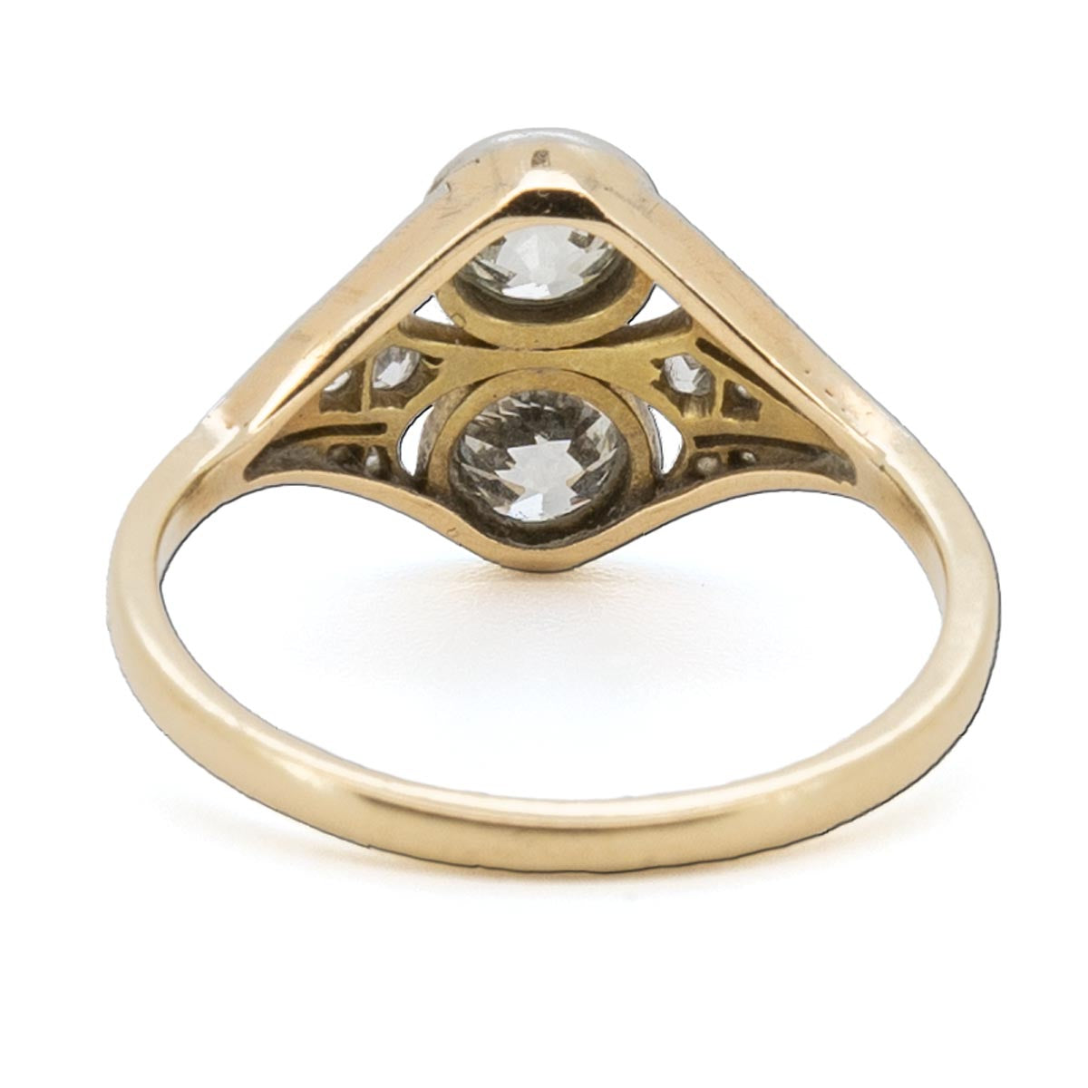 1060 antiker Gold & Platinring mit Diamanten um 1900