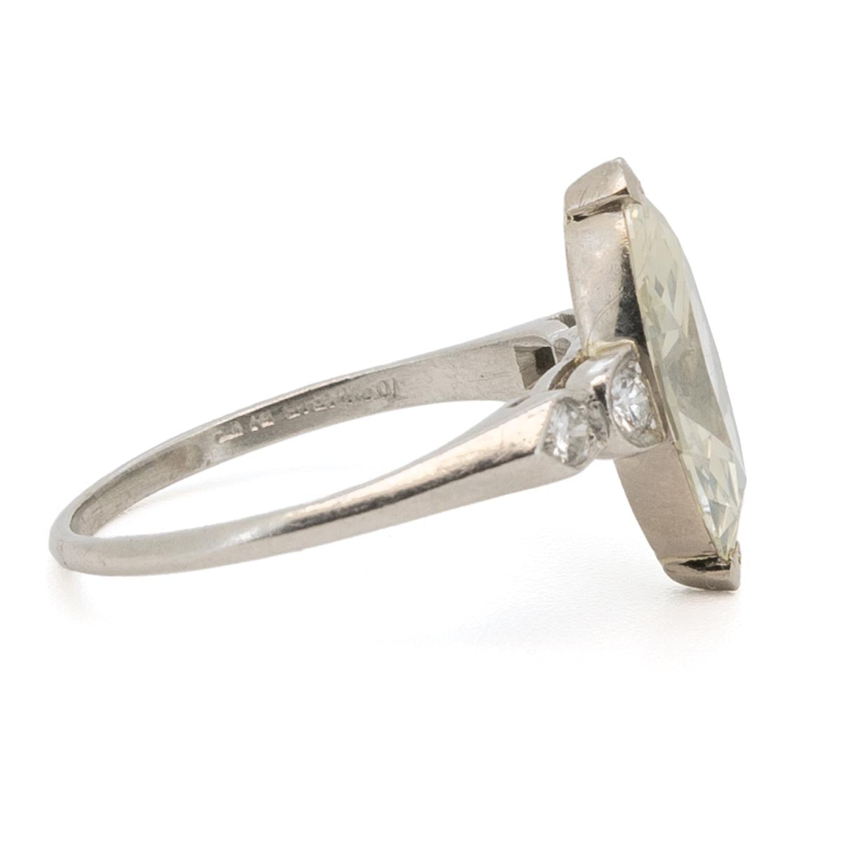1063 antiker Iridium-Platin-Verlobungsring um 1930