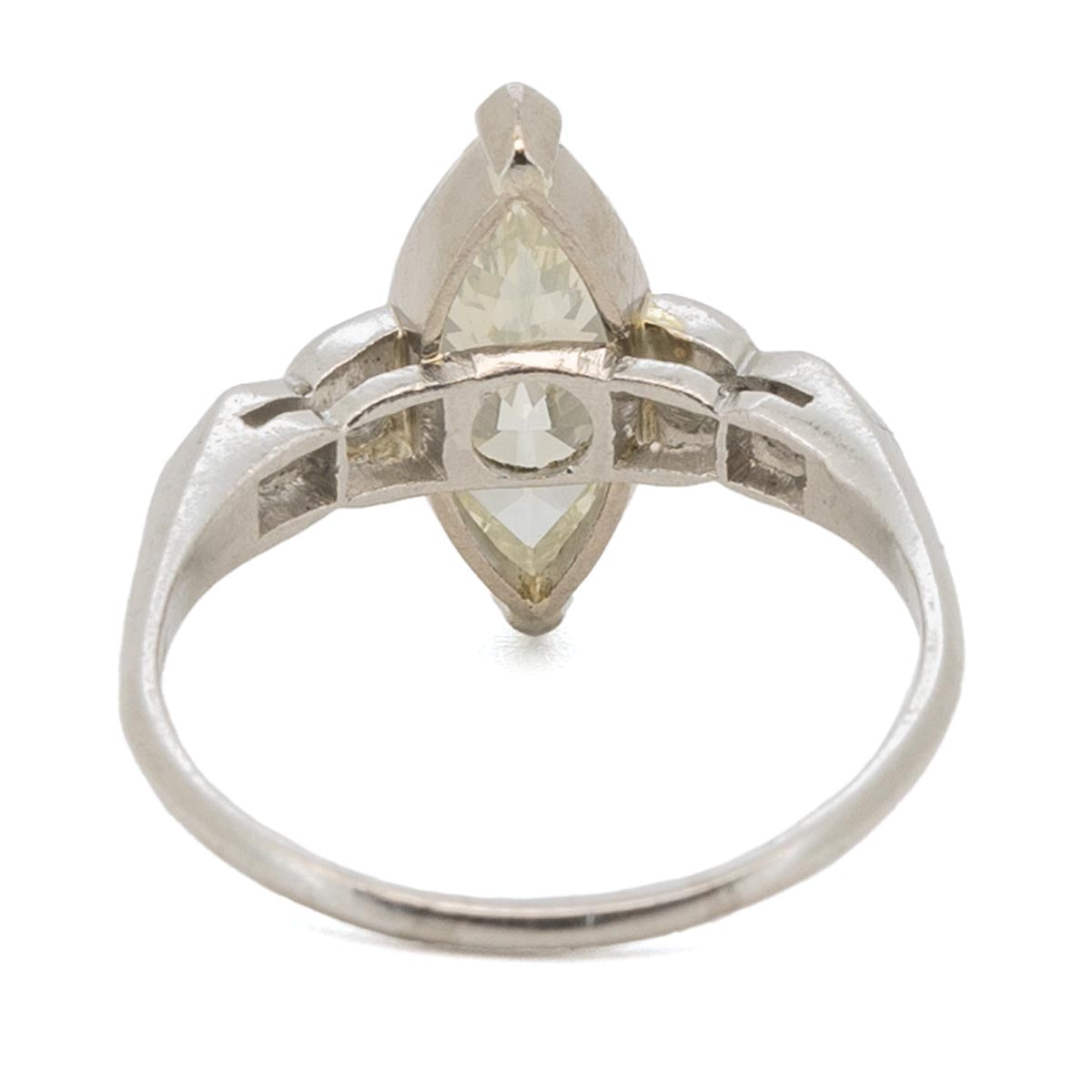 1063 antiker Iridium-Platin-Verlobungsring um 1930