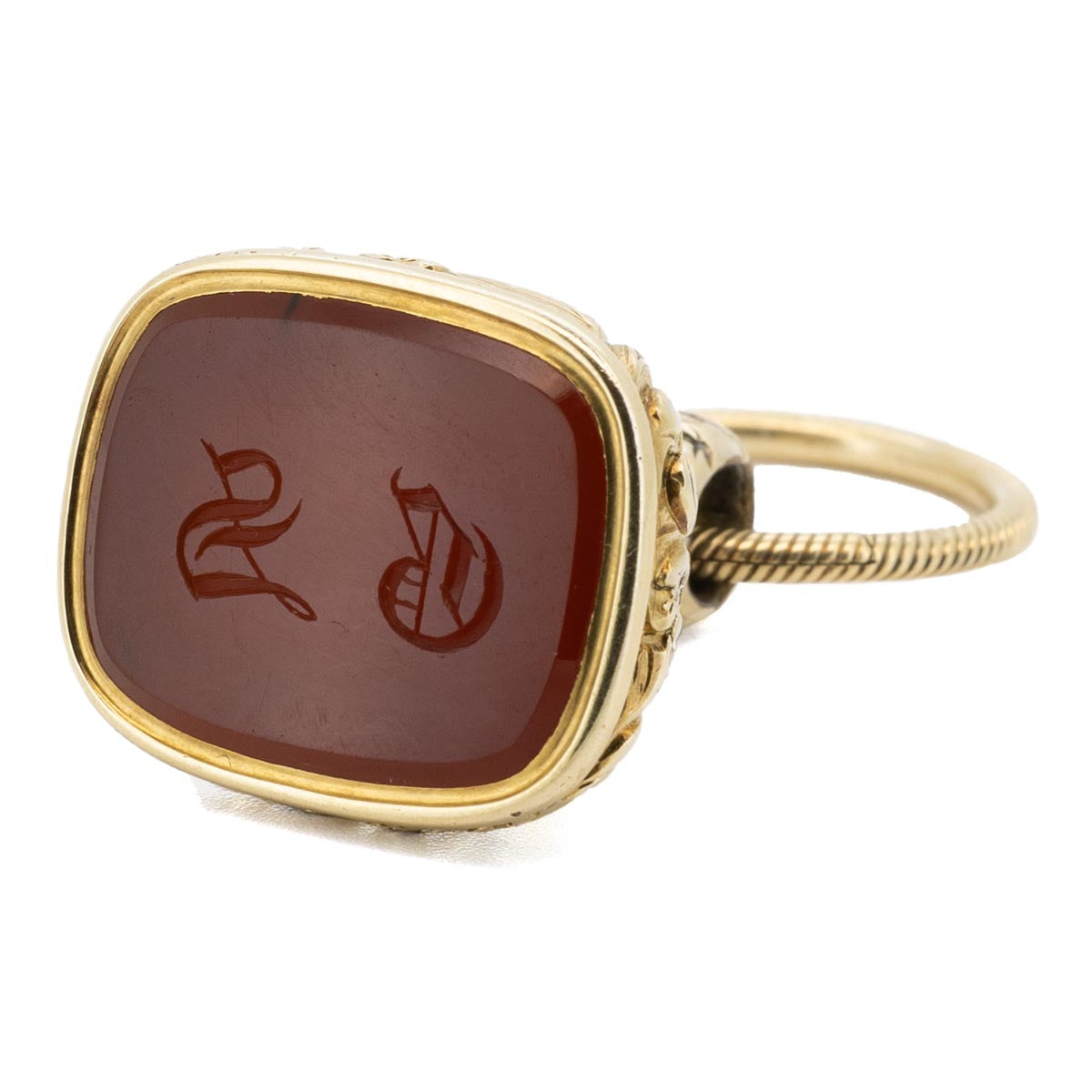 1065 antiker Biedermeier Gold-Stempel-Siegel selten um 1840