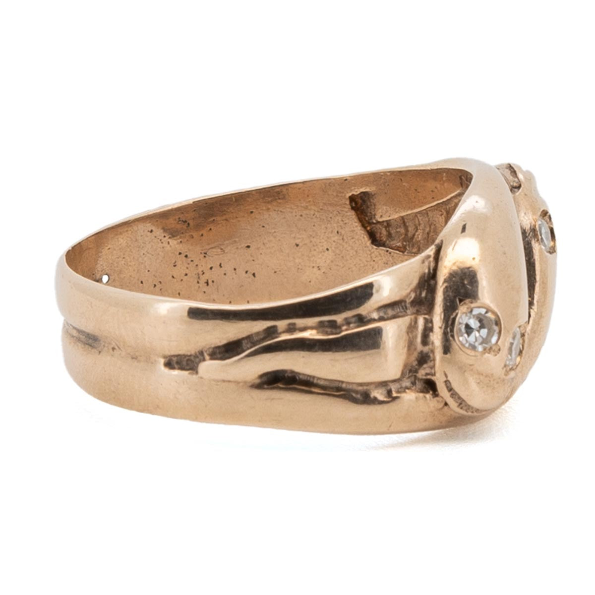 1064 antiker Goldring mit Diamanten um 1900