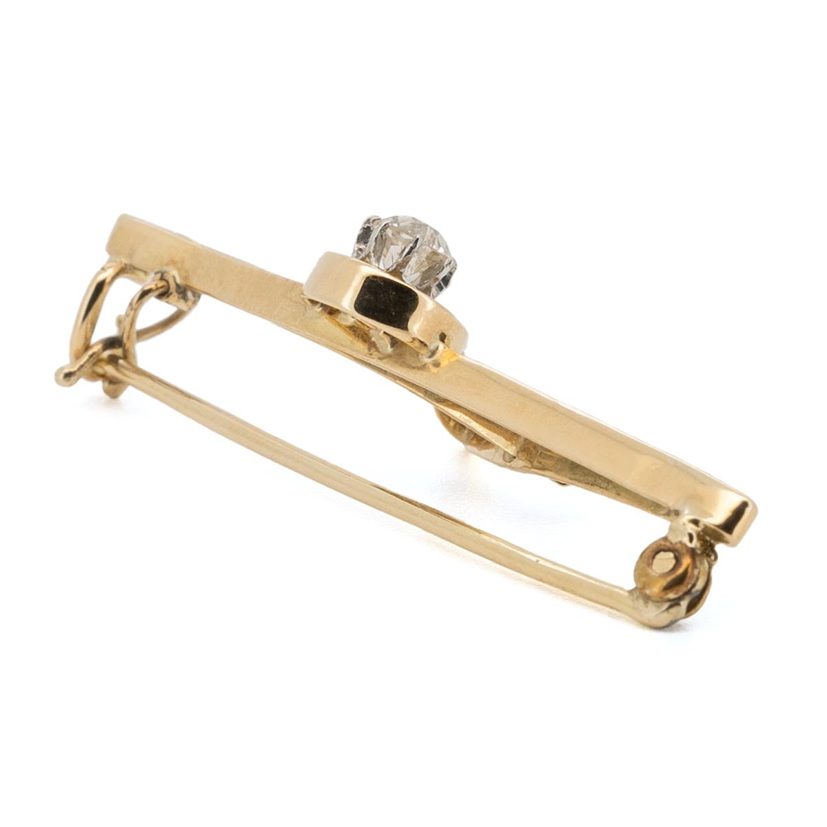 1068 antike Goldbrosche mit DIamanten um 1900
