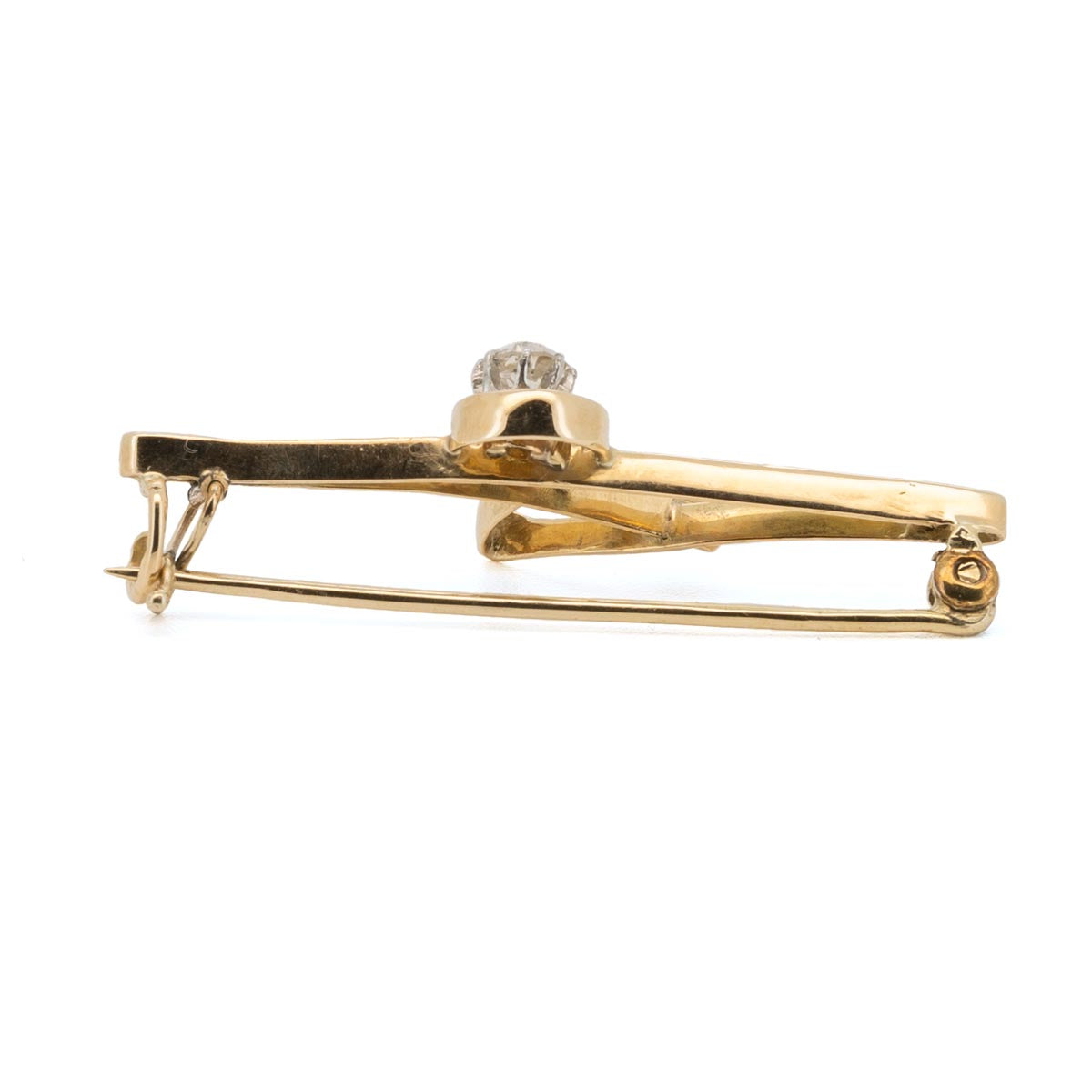 1068 antike Goldbrosche mit DIamanten um 1900