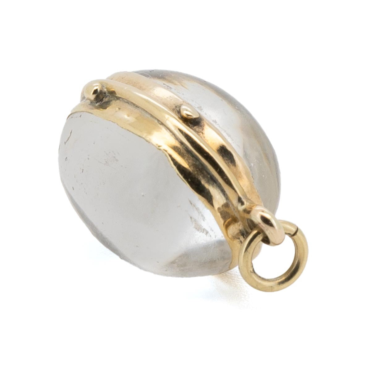 1071 antiker Bergkristall_Anhänger in Rosegold original um 1900