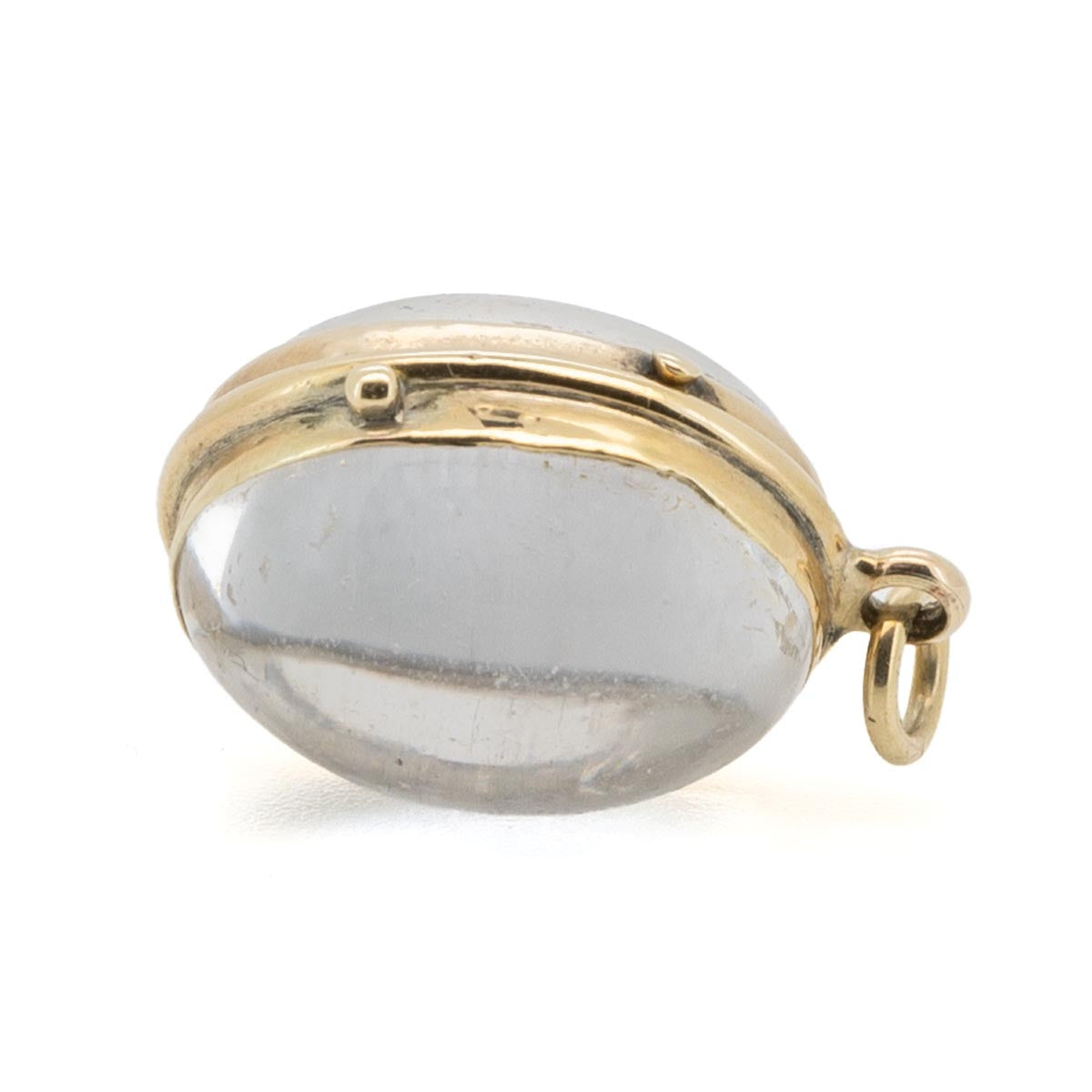 1071 antiker Bergkristall_Anhänger in Rosegold original um 1900