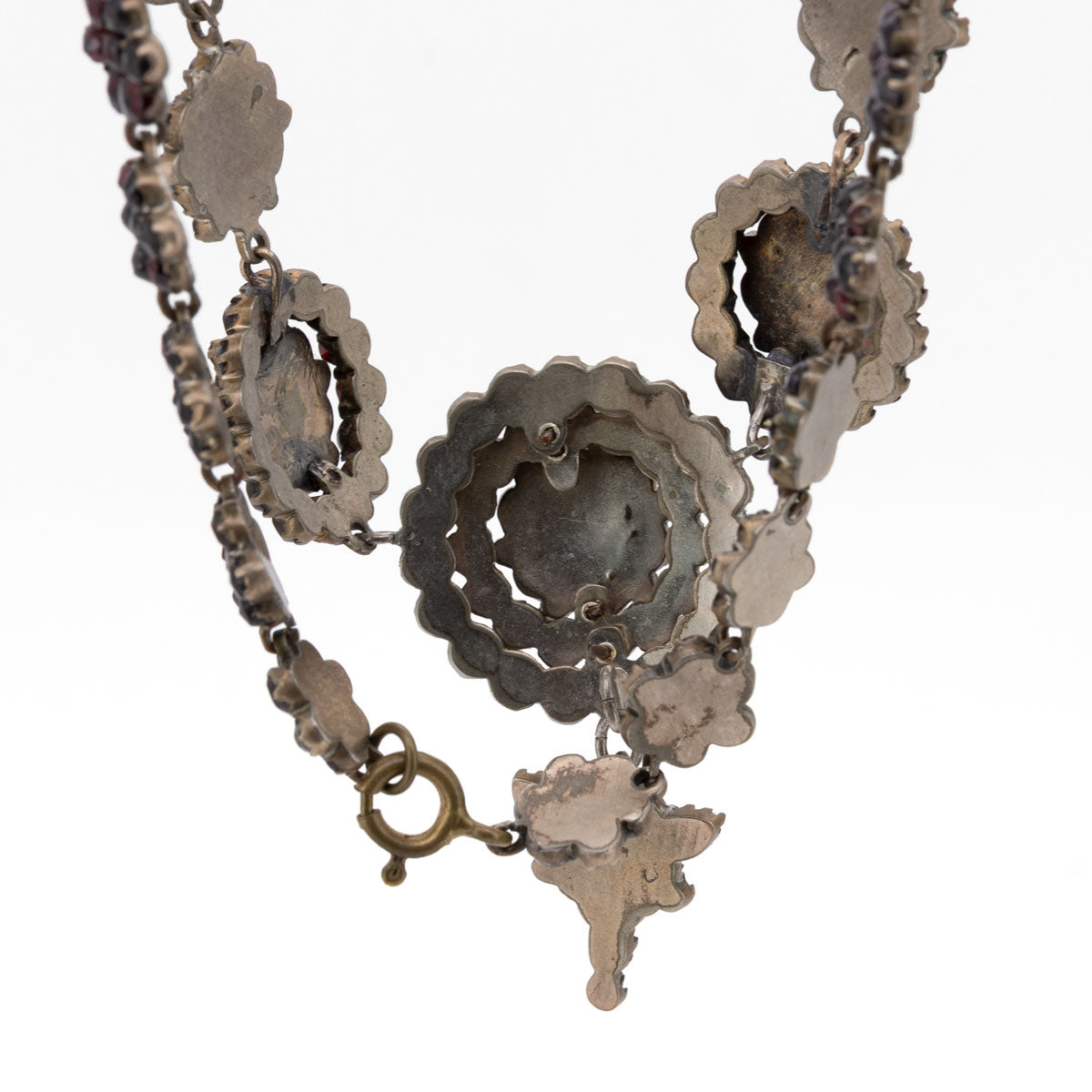 1095 Original böhmisches Granat-Collier um 1860 · Handarbeit · Tornback · 45 cm