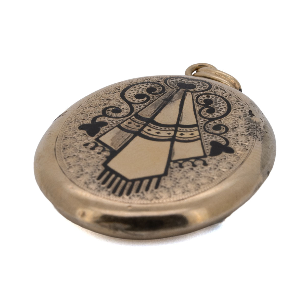1096 Original Biedermeier-Medaillon · Emaille-Arbeit · um 1840 · Handarbeit in 585 Gelbgold
