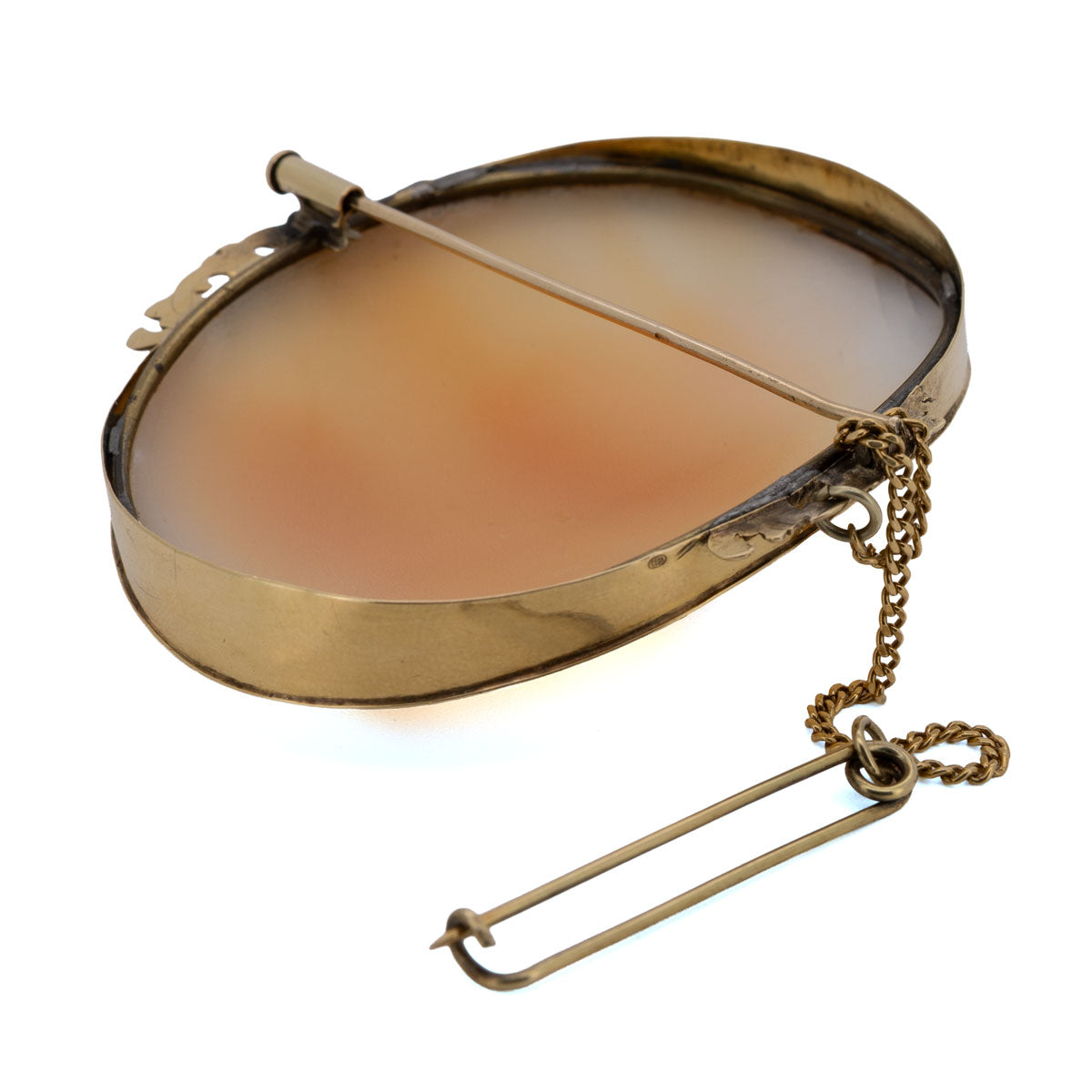 1098 Antike Kamee-Brosche „Flora“ – Muschel-Kamee in 585 Gold um 1840 (Biedermeier)
