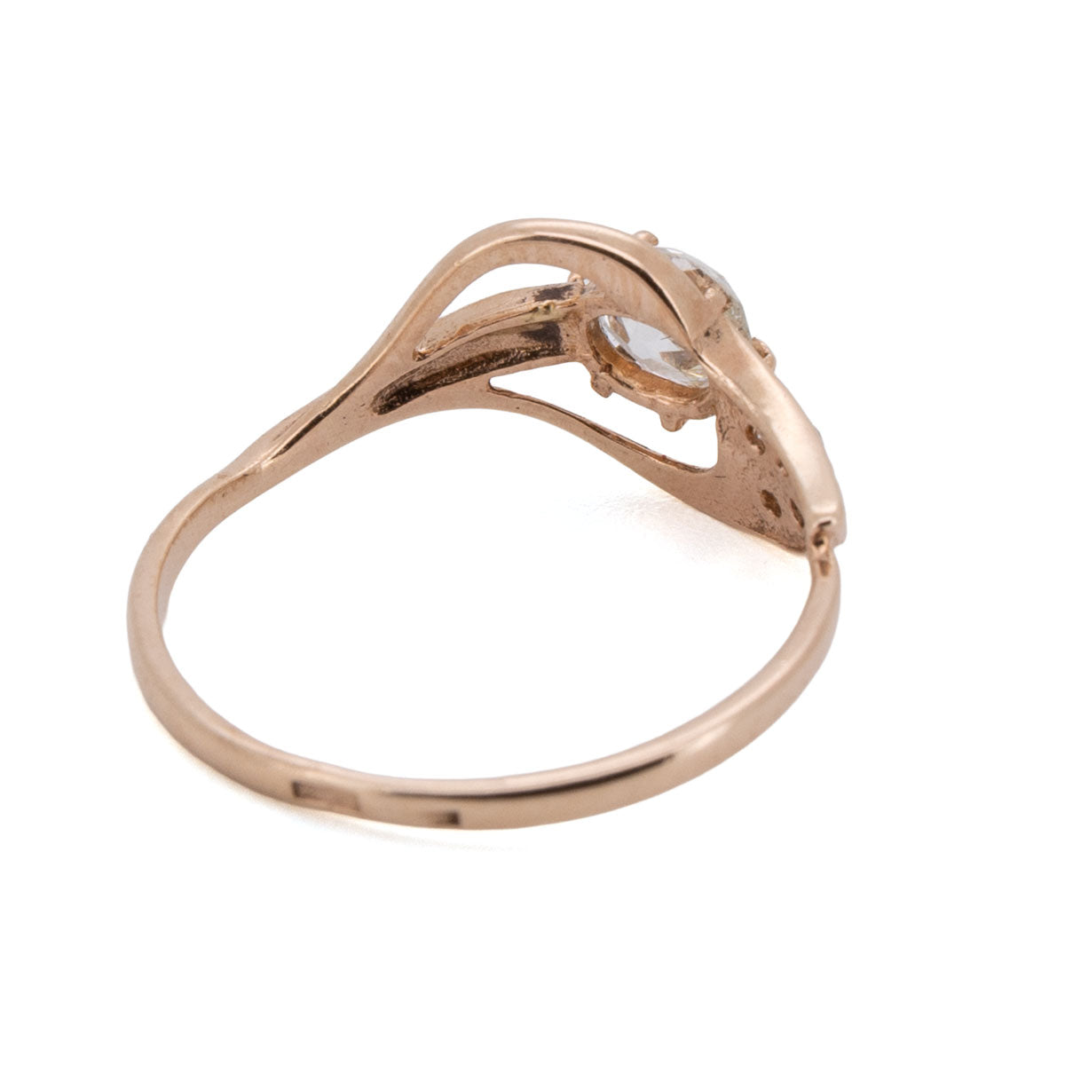 1120 – Jugendstil-Ring mit Diamanten – 585 Roségold, um 1900