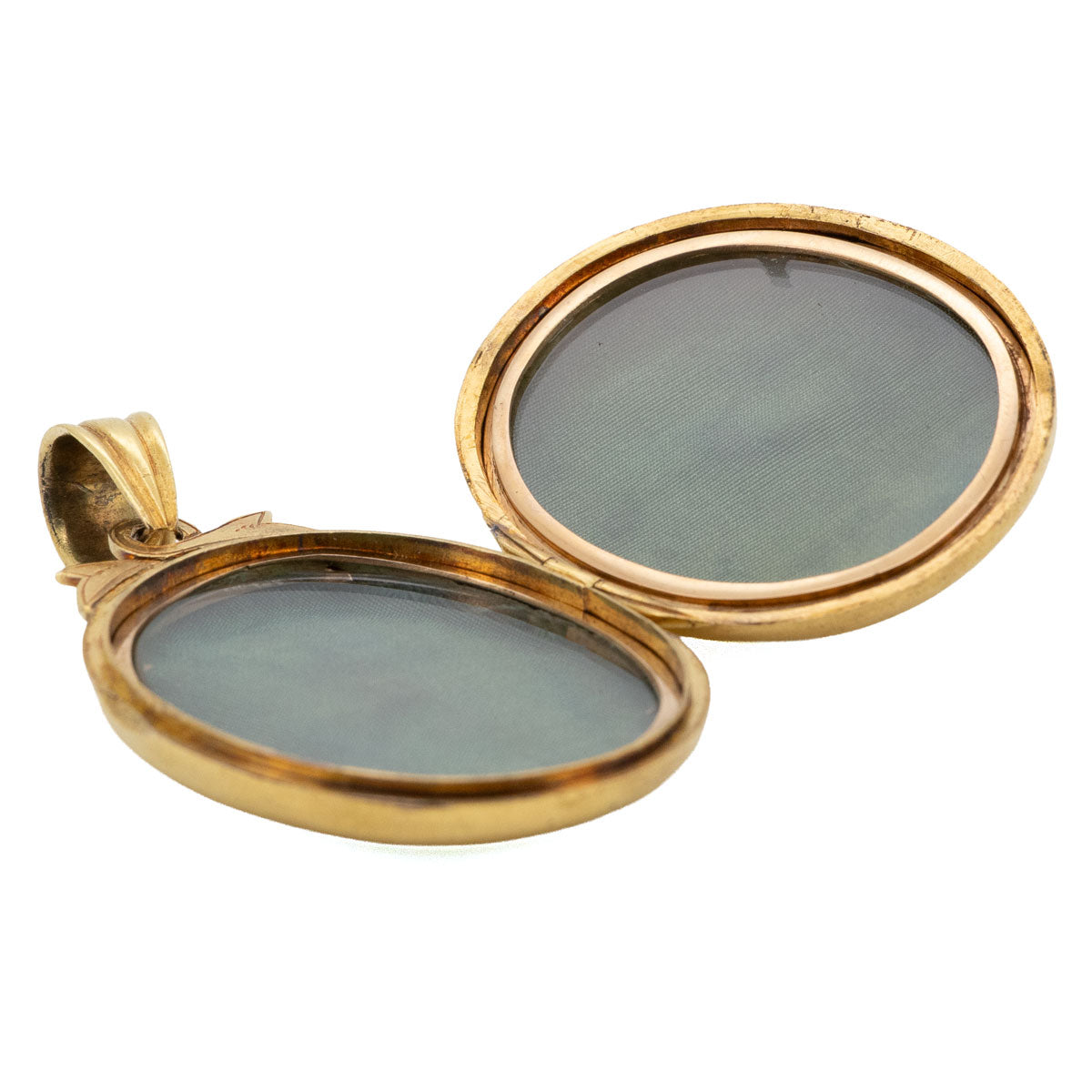 1173 – Antikes Medaillon Anhänger mit schwarzer Emaille und Diamant – 18 Karat Gold, Frankreich um 1840