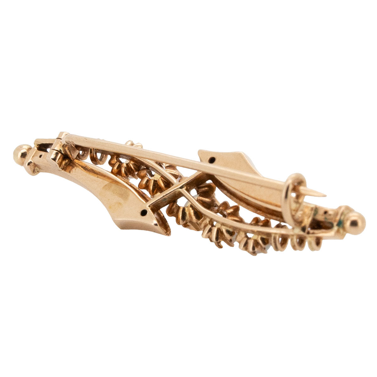 1175 – Jugendstil Brosche aus 585 Roségold mit Opal – um 1900