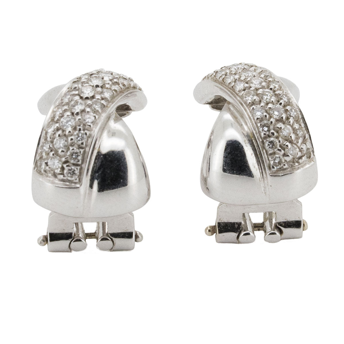 1183 – Vintage Ohrclips aus 750 Weißgold mit Brillanten – Wempe, um 2000