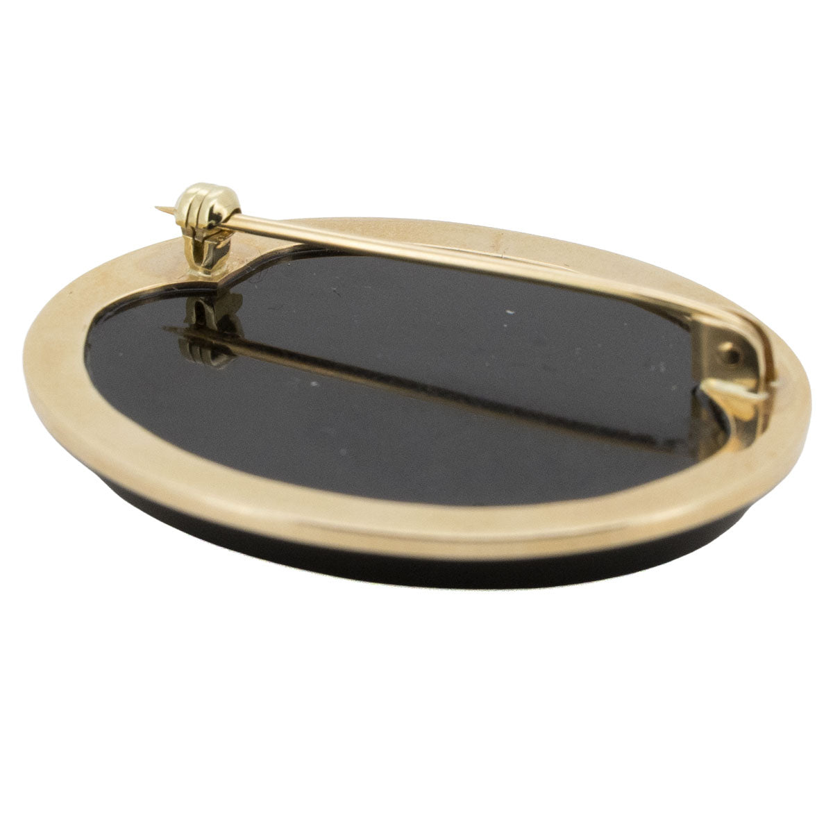 1185 – Antike Mikromosaik Brosche mit Petersplatz-Motiv in 585 Gelbgold – Italien, 2. Hälfte 19. Jahrhundert