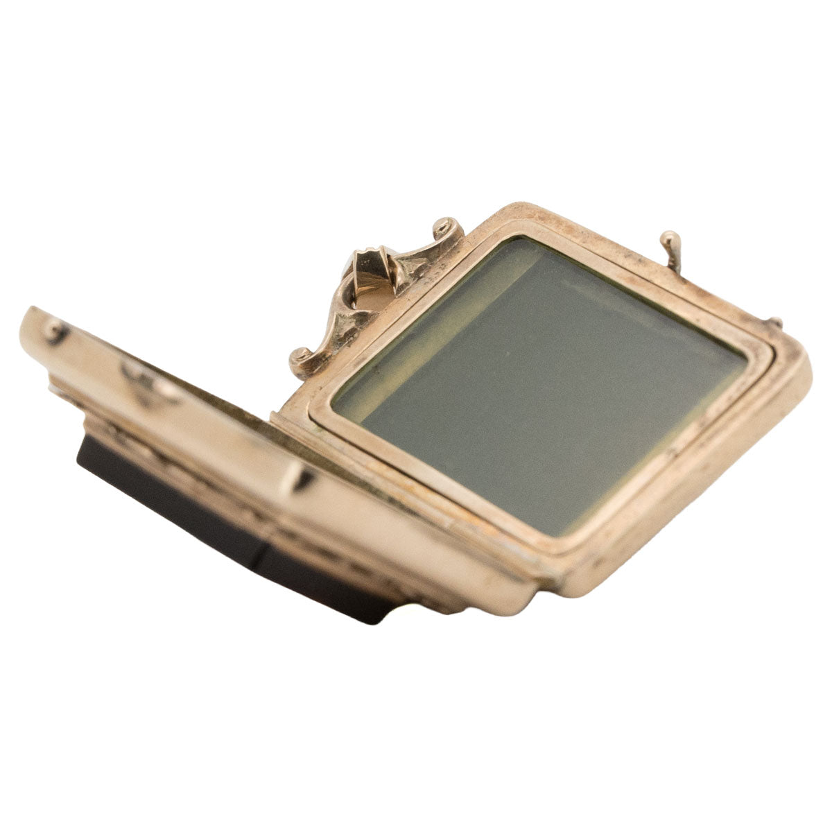 1197 – Antikes Medaillon / Anhänger aus 585 Roségold mit Onyx (schwarzer Achat) und Kriegerprofil – um 1870