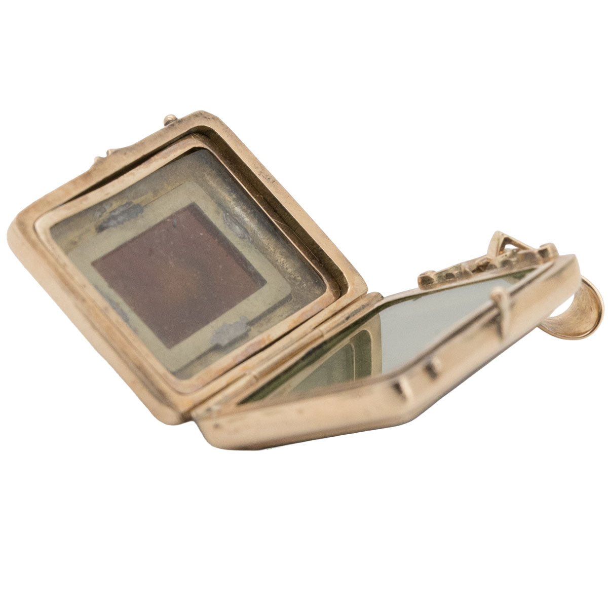 1197 – Antikes Medaillon / Anhänger aus 585 Roségold mit Onyx (schwarzer Achat) und Kriegerprofil – um 1870