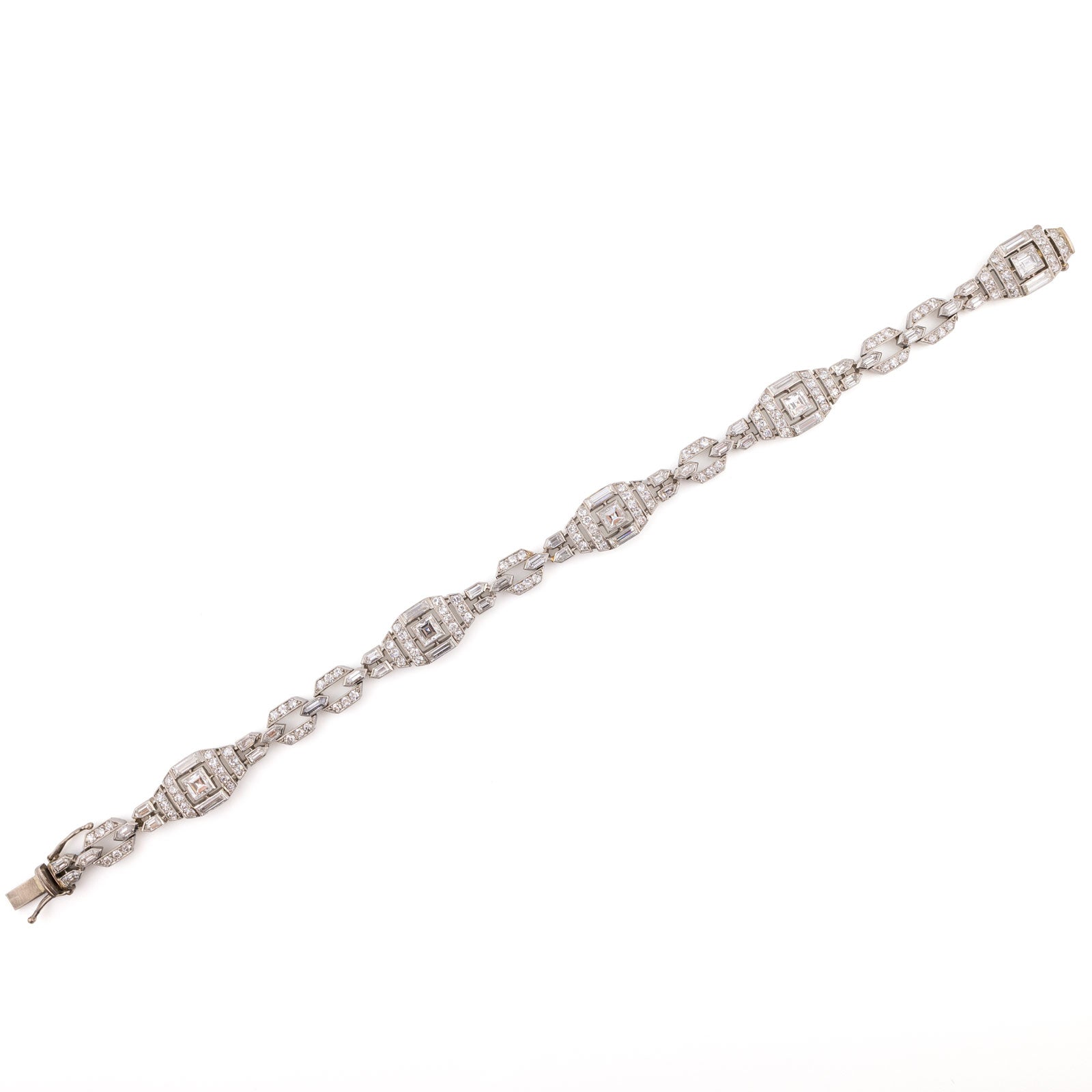 1012 antikes Platin-Diamant-Armband Art-Deco