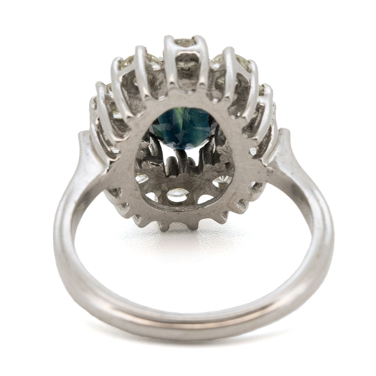 1021 Vintage Verlobungsring "Prinzessin Diana" Saphir & Diamant