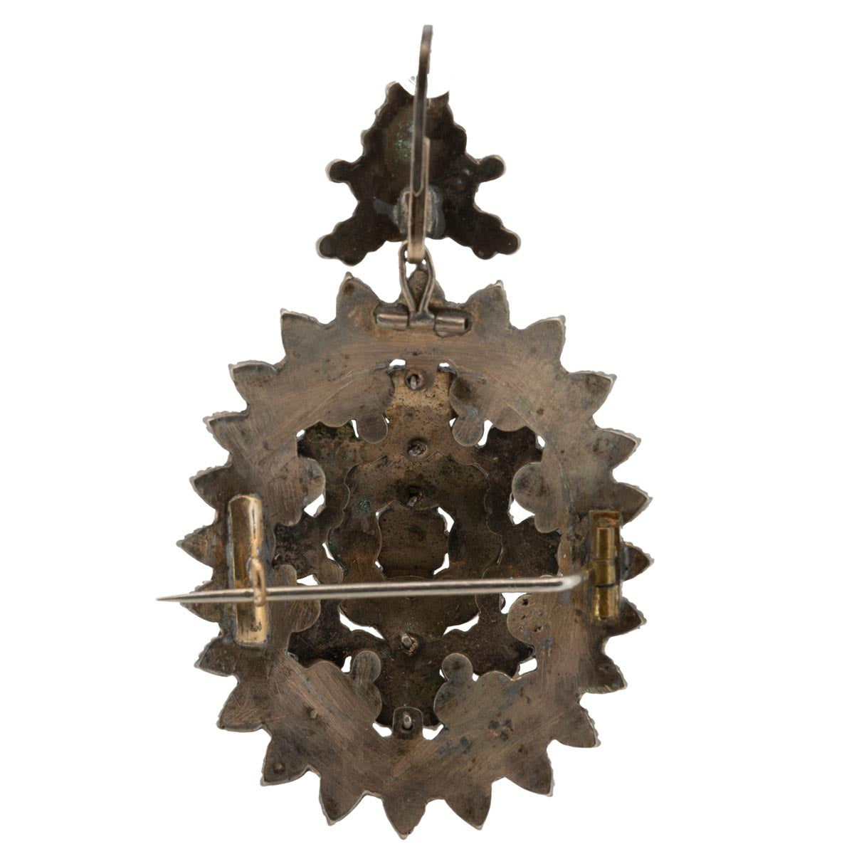 1043 antike, böhmische Brosche/Anhänger um 1870