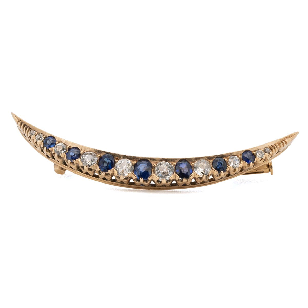 1054 antike Saphir-Diamant-Boschem im Jugendstil um 1900