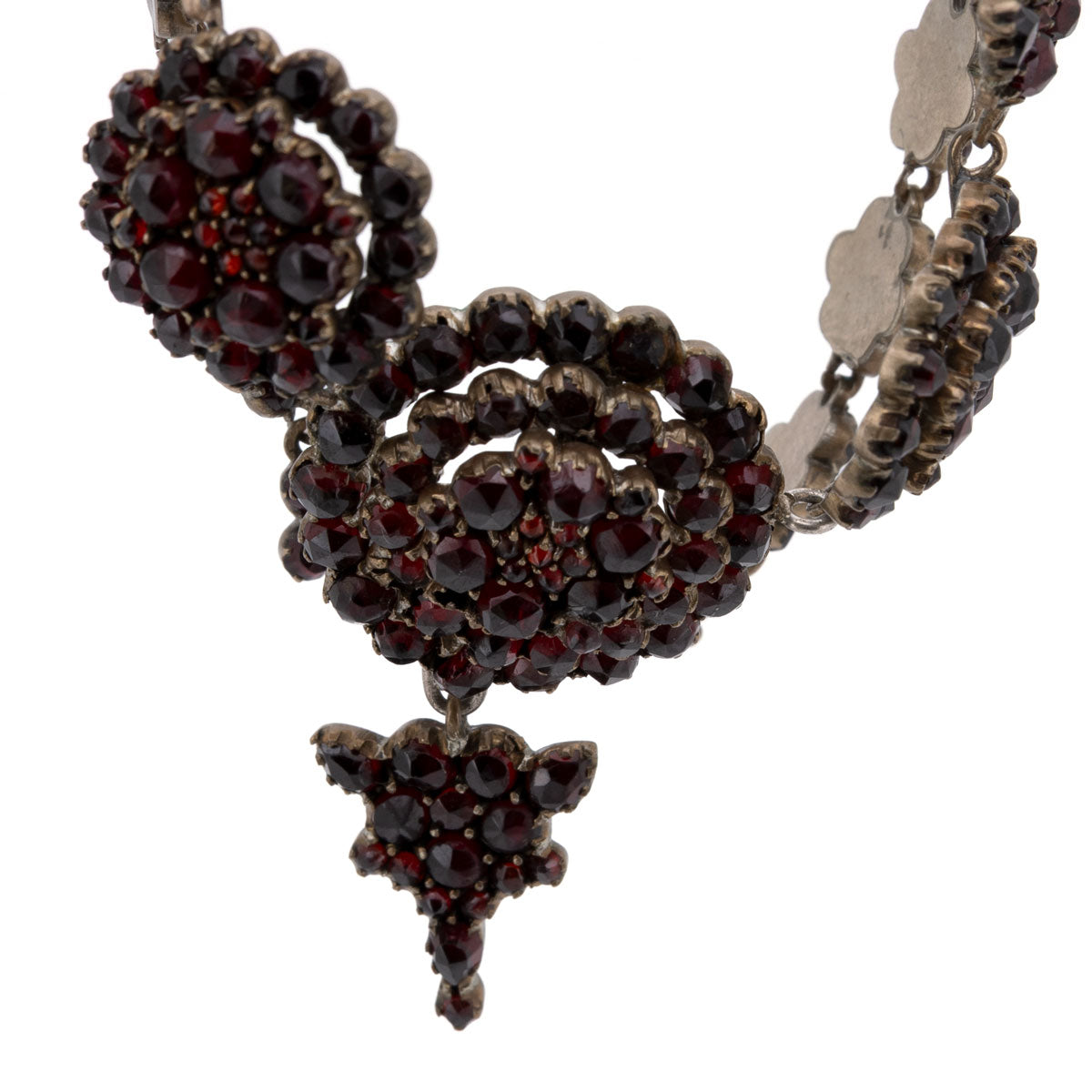 1095 Original böhmisches Granat-Collier um 1860 · Handarbeit · Tornback · 45 cm