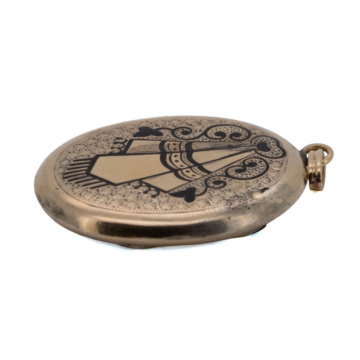 1096 Original Biedermeier-Medaillon · Emaille-Arbeit · um 1840 · Handarbeit in 585 Gelbgold