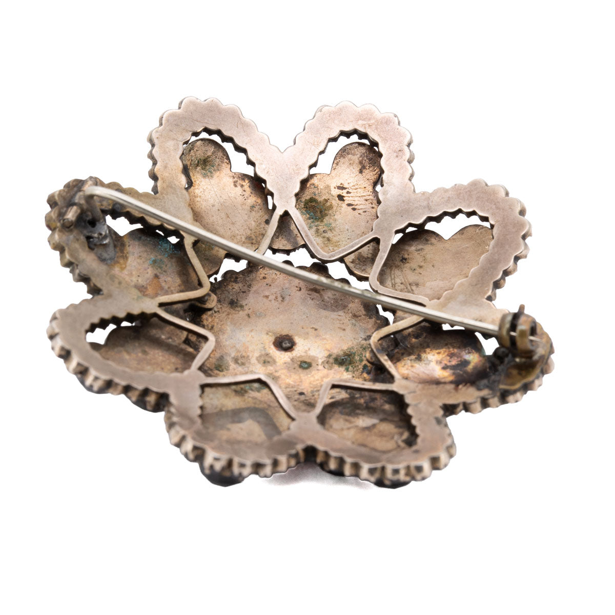 1108 – Original Biedermeier-Brosche mit Pyrop-Granat im Rosenschliff – um 1840