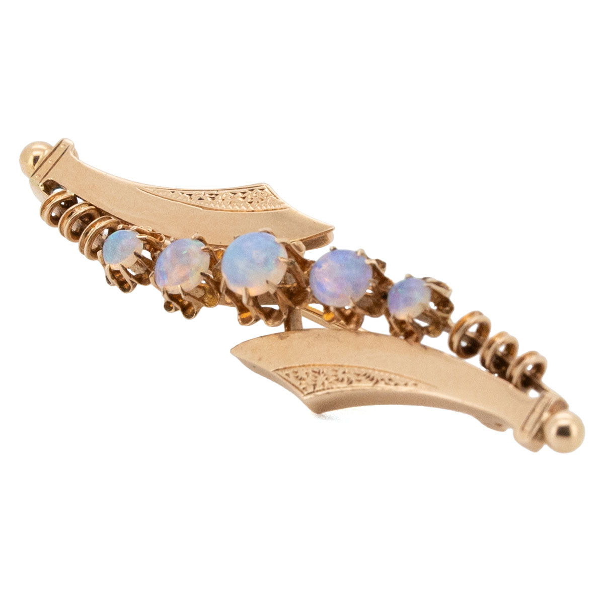 1175 – Jugendstil Brosche aus 585 Roségold mit Opal – um 1900