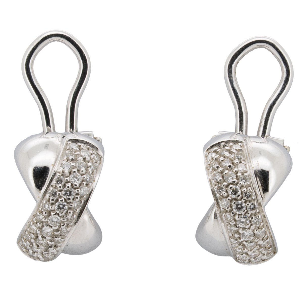 1183 – Vintage Ohrclips aus 750 Weißgold mit Brillanten – Wempe, um 2000