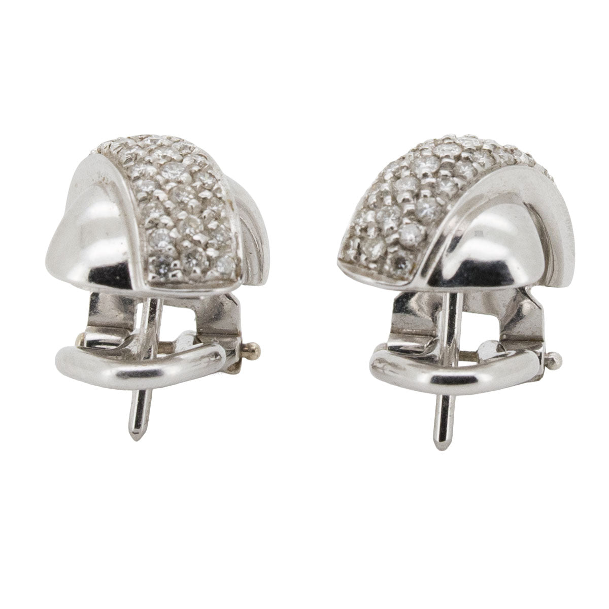 1183 – Vintage Ohrclips aus 750 Weißgold mit Brillanten – Wempe, um 2000