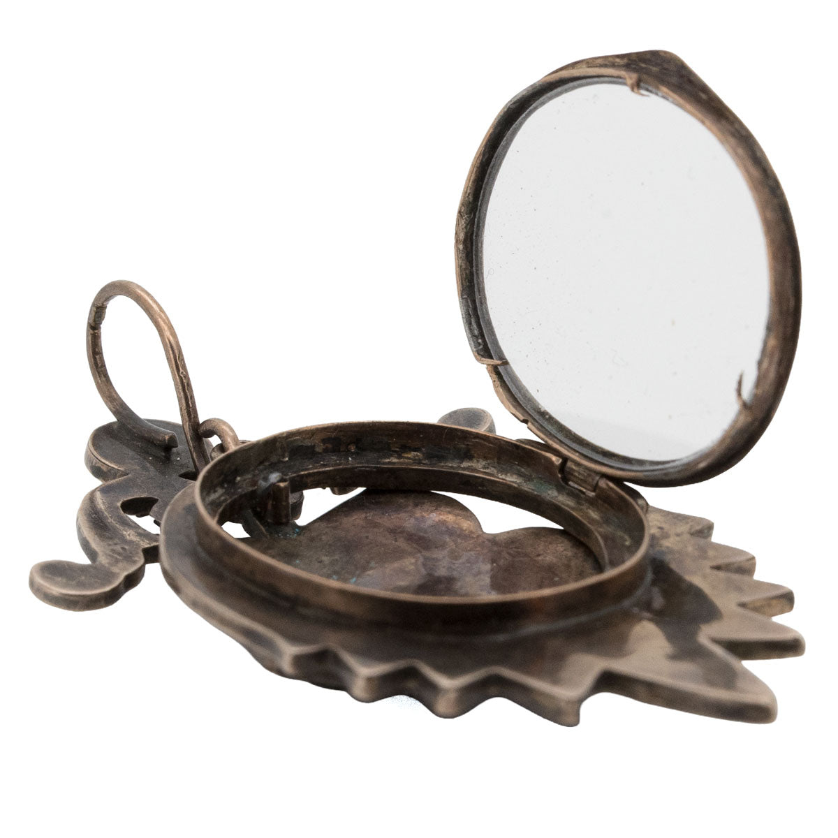 1184 – Böhmischer Pyrop-Granat Medaillon-Anhänger aus Tombak – um 1870