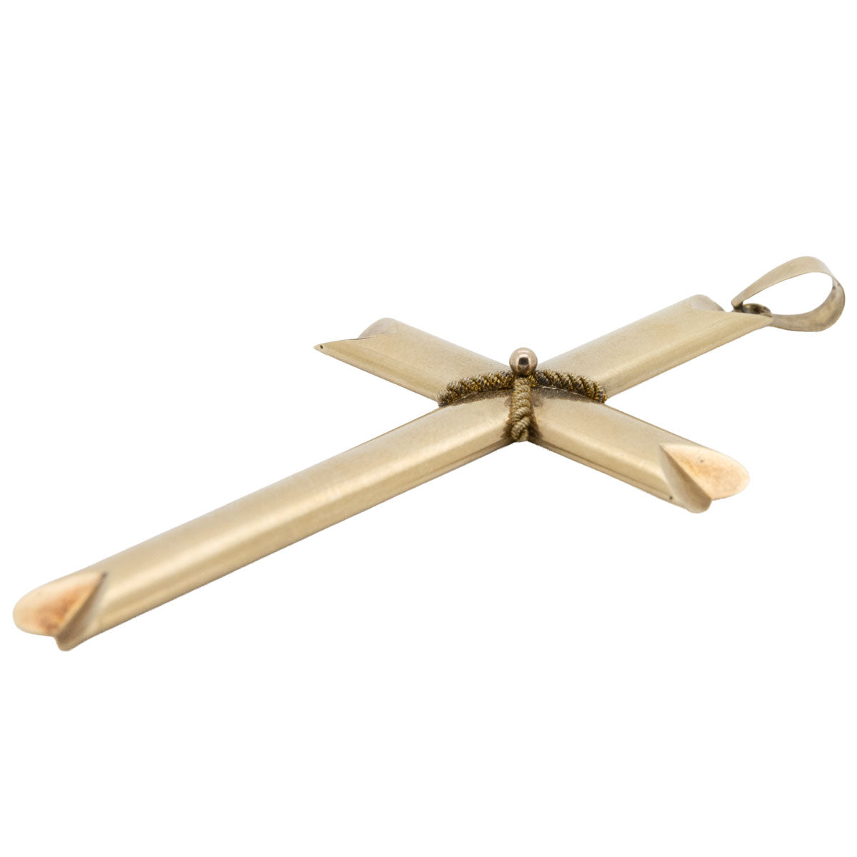 1204 – Großer Kreuzanhänger aus 585 Gelbgold – Biedermeier – um 1840