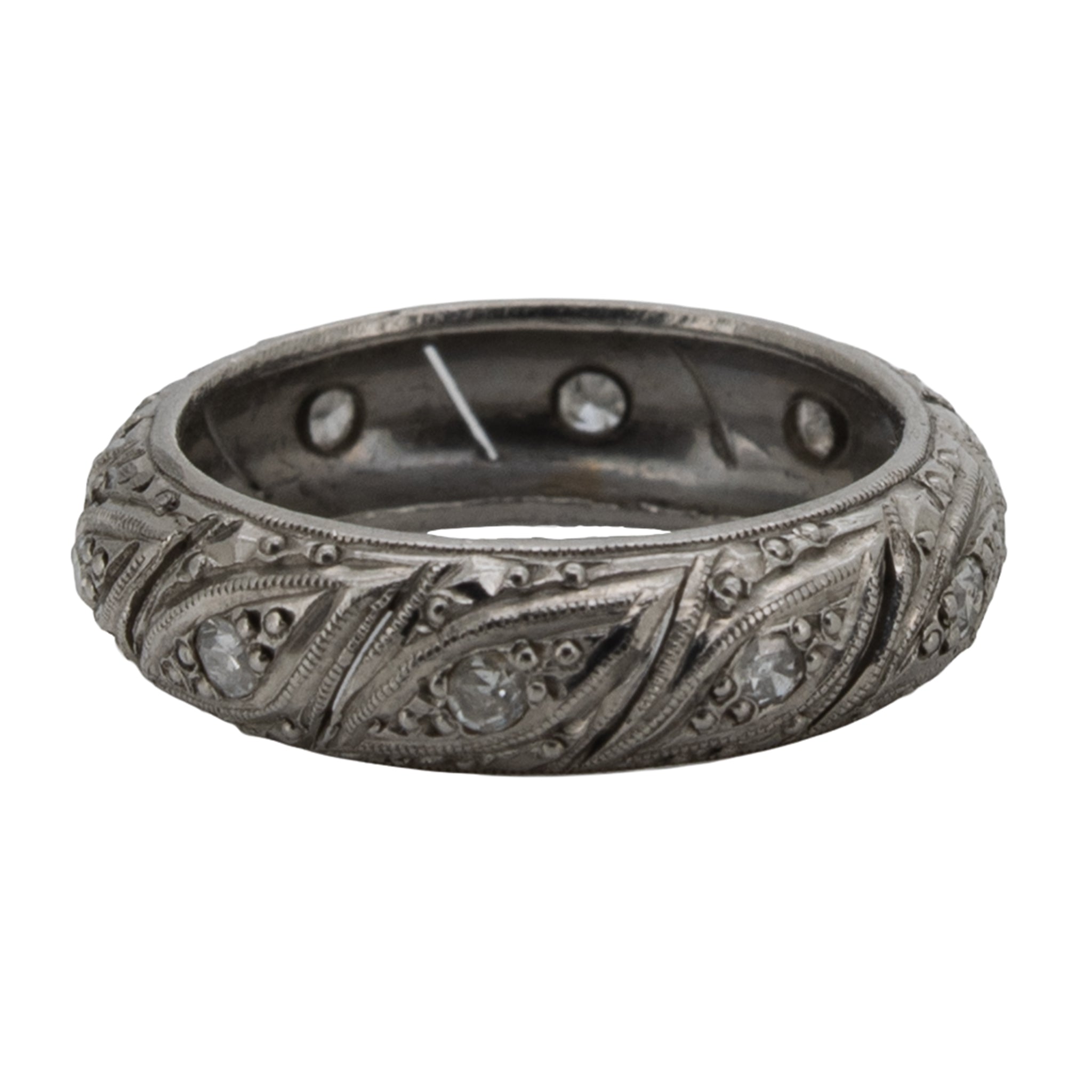 Art-Déco-Alliance-Ring aus 585 Gold mit Diamanten