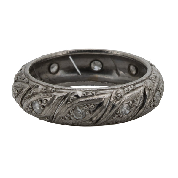 Art-Déco-Alliance-Ring aus 585 Gold mit Diamanten