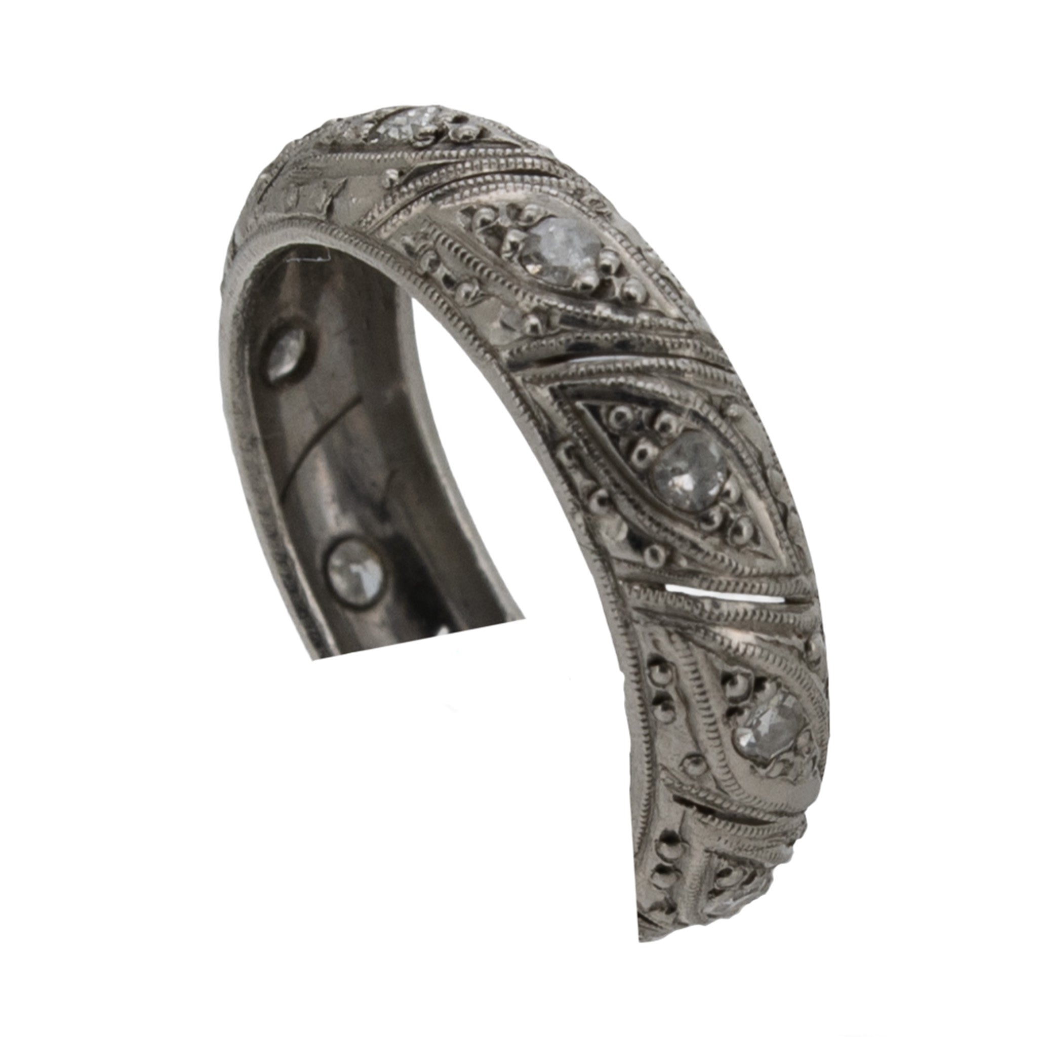 Art-Déco-Alliance-Ring aus 585 Gold mit Diamanten