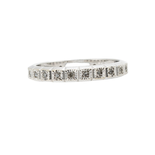 Vintage Diamant-Memory-Ring um 1960 aus 585 Weißgold