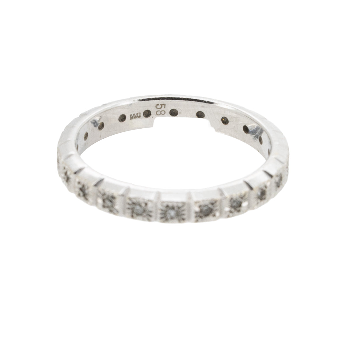 Vintage Diamant-Memory-Ring um 1960 aus 585 Weißgold
