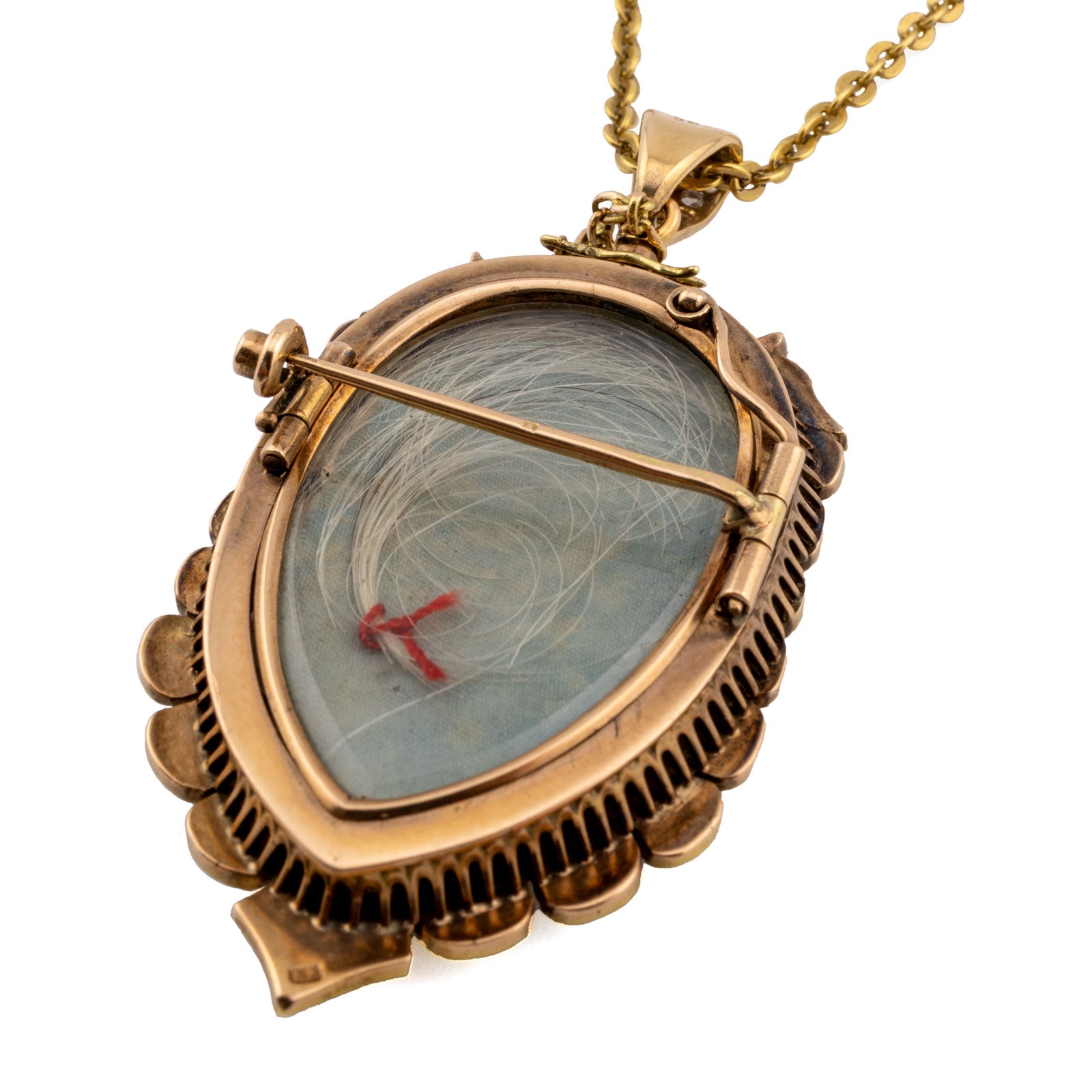 1014 antiker Biedermeier Diamant-Gold-Anhänger um 1840