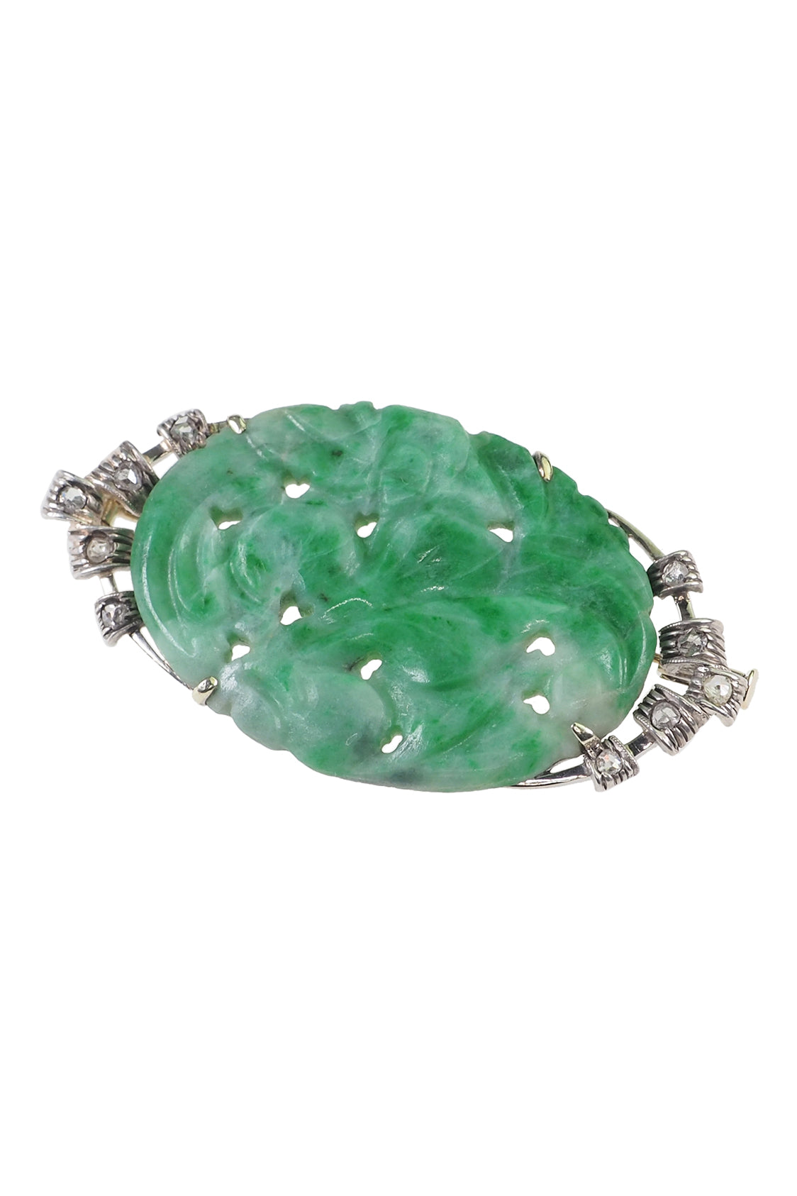 Jade &amp; Diamond Brooch, Hope