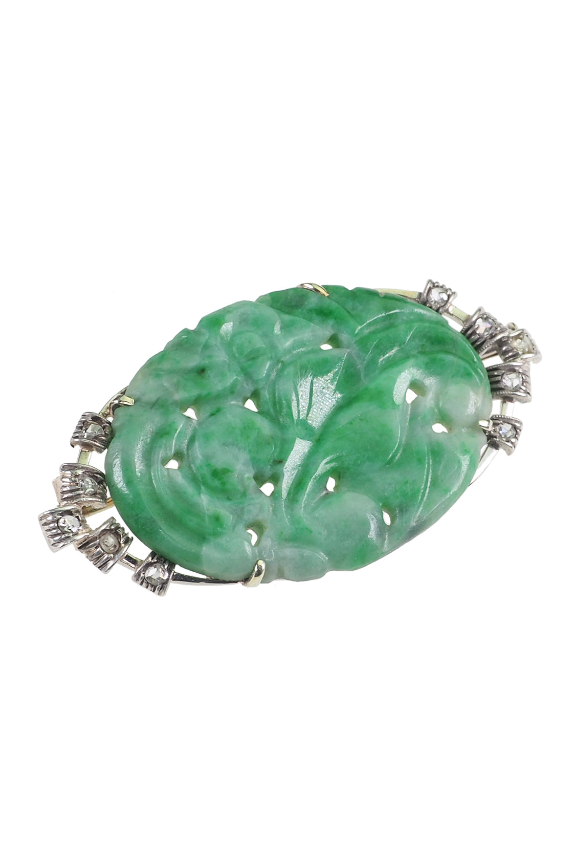 Jade &amp; Diamond Brooch, Hope