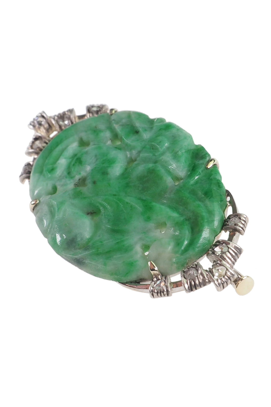 Jade &amp; Diamond Brooch, Hope